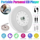 Portable CD Player TSV Anti-Skip Small Walkman Rechargeable Personal Disc CD Player with Stereo Earbuds/LCD Display/MP3/AUX Input Output Music CD Player for Cars Home Travel Adults Students