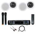 Rockville RPA70WBT Bluetooth Karaoke Amplifier+(4) 6.5 Ceiling Speakers+Mics