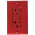 Leviton Self Test Slim GFCI Outlet with Wallplate 20 Amp Tamper Resistant Red