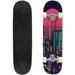 Cool retro futuristic synthwave background with night dystopian Outdoor Skateboard Longboards 31 x8 Pro Complete Skate Board Cruiser