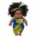 Yaman African American Baby Doll Black African Black Baby Cute Curly Black 8-Inch Baby Toy Cloth