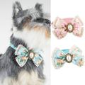 AURORA TRADE Luxury Suede Pet Cat Collar Lace Flower Bow Tie Collar Necklace Jewelry for Small Doggie Pets Female Puppies Chihuahua Yorkie Girl Costume