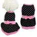 Pet Spring Summer Dress for Small Medium Dogs Cotton Breathable Skirt with Bow Knot Black XS/S/M/L/XL
