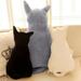 D-GROEE Cute Plush Cat Back Shadow Doll Cat Plush Pillow Doll Toy Soft Cat Stuffed Animals Pillow Toy Kitten Body Pillow Gift for Kids and Girlfriend