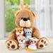 Teddy Bear Holder and Critters Plush Toys Noise Making Feature - Set of 4 - Gift Ideas for Toddlers