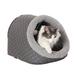 K&H Pet Products Thermo-Pet Cave Cat Bed Unheated Gray/Geo Flower 17 X 15 X 13 Inches