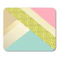 SIDONKU Colorful Minimal Trendy Geometric Memphis Retro Style Pattern and Modern Abstract Design White Hipster Mousepad Mouse Pad Mouse Mat 9x10 inch