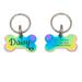 Dog Tag-Dog Tags for Dogs Personalized-Bone Shaped Dog Tag-Personalized Dog Tag-Funny Dog Tags Paw Icon[Rainbow Medium Front&Back engraving]