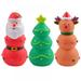 3 Pack Small Christmas Dog Toys for Interactive Dogs Latex Squeaky Santa Toy