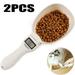 Danlai-1/2Pieces Pet Food Scale Dog Cat Feeding Bowl Measuring Spoon Digital Display Measuring Tool Pet Spoon