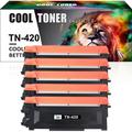 Cool Toner Compatible Toner Cartridge for Brother TN420 TN-420 HL-2270DW HL-2280DW MFC-7860DW MFC-7360N Printer Ink (Black 5 Pack)