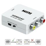 HDMI to RCA 1080p HDMI to AV 3RCA CVBs Composite Video Audio Converter Adapter Supports PAL/ NTSC for TV Stick Roku Chromecast Apple TV PC Laptop Xbox HDTV DVD-White