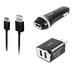 3-in-1 Chargers Bundle Compatible for LG V50 ThinQ 5G G8s ThinQ G8 ThinQ CAT S48c (Black) - 2.1Ah Car Charger + Home Charger Adapter + USB Charging Cable