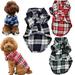 Walbest Cute Dog Shirt Pet Plaid Clothes Shirt Cat T-Shirt Breathable T-Shirt Top Apparel for Small Medium Large Dogs Cats Puppy Soft Adorable Casual Cozy Christmas Costume