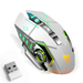 Rechargeable Wireless Bluetooth Mouse Multi-Device (Tri-Mode:BT 5.0/4.0+2.4Ghz) with 3 DPI Options Ergonomic Optical Portable Silent Mouse for Lenovo Tab M8 (3rd Gen) White Green