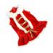 Wisremt Dog Dress Winter Pet Festival Coat Christmas Santa Clothes For Dog Girls Xmas Red Warm Dress For Dogs Red