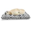 Black and White Pet Bed Geometrical Diagonal Pattern with Various Different Squares Contemporary Resistant Pad for Dogs and Cats Cushion with Removable Cover 24 x 39 Black White by Ambesonne