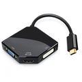 USB-C to HDMI VGA DVI Multiport Adapter Type-C HDMI 4K 3-in-1 Multifunction Cable Converter