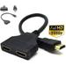 1080P HDMI Male to Dual HDMI Female 1 to 2 Way Splitter Cable Adapter Converter for DVD Players/PS3/HDTV/STB and Most LCD Projectors(Black)