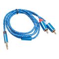 Cable 3.5mm Male Extender Speaker Cable Microphone Y Splitter Adapter 2RCA to 3.5mm Audio Cable for Mainstream Smartphone Home Theater 1m