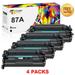 Compatible 87A Toner for HP 87A CF287A 287A CF287X 87X LaserJet Enterprise M506 M506dn LaserJet Pro M501dn Printer Ink (Black 4-Pack)