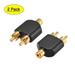 Uxcell RCA Female to 2 RCA Male Connector Splitter Adapter Coupler Black 4Pcs for Stereo Audio Video Cable Convert