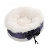 Pet Bed Cat Bed Cave Calming Faux Fur Donut Cuddler Dog Bed Washable Round Cat Bed Pillow Cuddler for Small Dogs Dog Travel Accessories
