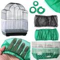 Walbest Ventilated Nylon Bird Cage Cover Shell Seed Catcher Pet Products Large Size Bird Cage Seed Catcher Seeds Guard Parrot Nylon Mesh Net Cover Stretchy Shell Skirt Traps Cage Basket Black M