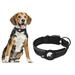 Toplive Airtag Dog Collar Adjustable Nylon Reflective Dog Collar Pet Collar with Apple Airtag Dog Collar Holder and Soft Breathable Neoprene Padding Quick Release Comfortable for Dogs Pets S-Black