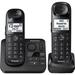 Panasonic KX-TGL432B 2 Handset Cordless Phone DECT 6.0 Answering System Black