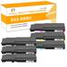 Toner H-Party Compatible Toner Cartridge for Dell 593-BBBU 593-BBBT 593-BBBS 593-BBBR for Use with Dell Color Laser Printer C2660dn C2665dnf Printer Ink (3*Black Cyan Magenta Yellow 6-Pack)
