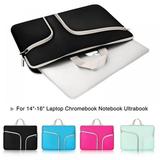 15-16 inch Neoprene Laptop Sleeve Case Bag Handle Compatible with Acer Chromebook r11/HP Stream/Samsung/Dell/ASUS C202 L210/Microsoft Surface Pro 7/3/4/5/6 Black