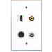 RiteAV - 1 Port HDMI 1 Port RCA Yellow 1 Port Coax Cable TV- F-Type 1 Port Toslink Wall Plate