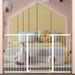Fairy Baby Extra Tall Baby Gate Stand 38 Tall - Metal White Walk Through Pet Gate for Doorway Stairs - No Drill Pressure Mounted Safety Gate 51.57-54.33 Inch Wide