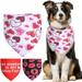 Walbest Valentine s Day Dog Bandana Pet Bandana Bandana Reversible Triangle Bibs Scarf Accessories Kerchief Towel Saliva Towel Valentine s Day Collar Pet Floral Print Bandanas