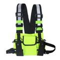 Men Women Fashion Chest Rig Bag Reflective Streetwear Functional Harness Chest Bag Green