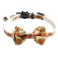 Papaba Cat Collar Kitten Collar Pumpkin Maple Leaves Pattern Dress-up Skin Friendly Pet Cats Bowknot Necklace with Bell for Thanksgiving Day