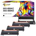 Toner Bank 4-Pack Compatible Toner Drum Unit Kit for Dell 593-BBKE D0310 E310dw E514dw E515dn E515dw Printer Replacement Set Black (3x Toner + 1x Drum Unit)