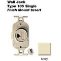 Leviton 41054-IDD Telephone Type 105 Single Insert Flush Wall Jack - Ivory