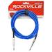 Rockville RCGT10BL 10 1/4 TS to 1/4 TS Guitar/Unbalanced Signal Cable-Blue