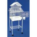 Ymlgroup 5844 3 by 8 Bar Spacing Pagoda Small Bird Cage with Stand - 18 x14 in White