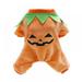 Dog Pet Pumpkin Costume Halloween Clothes for Small Dogs Orange S