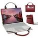 Samsung Galaxy Book ion 13.3 NP930XCJ Laptop Sleeve Leather Laptop Case for Samsung Galaxy Book ion 13.3 NP930XCJ with Accesorries Bag Handle (Red)
