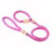 Alvalley Rope Dog Leashes with Stopper - Slip Leads - Soft Braided No-Pull Gentle Leash - Adjustable for Small Medium Large Extra Large Dogs (Hot Pink 6 ft or 183 cms Long 1/2 in or 13 mm Thick)