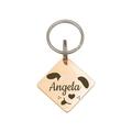 Anavia Stainless Steel Double Sided Diamond Name - Animal Face Engraved Dog & Cat ID Tag Rose Gold L