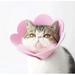 Cat Elizabethan Recovery Collar - Cat Cones After Surgery Adjustable Cat Dog E Collar with Sunflower Surgery Recovery Elizabethan Collars for Puppy Kitten Cats Dog Pink