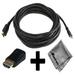 Canon EOS M Compatible 15ft HDMIÂ® to HDMIÂ® Mini Connector Cable Cord PLUS HDMIÂ® Male to HDMIÂ® Mini Female Adapter with Huetron Microfiber Cleaning Cloth