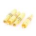 4 Pcs Gold Tone Free Solder RCA Male Plug Audio Video Adapter Connector