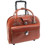 15.6 in. Edgebrook Leather Wheeled Ladies Laptop Case Brown - 17 x 6 x 13.5 in.