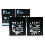 2x Pack - Compatible Compaq R6000 Battery - Replacement UB1250 Universal Sealed Lead Acid Battery (12V 5Ah 5000mAh F1 Terminal AGM SLA) - Includes 4 F1 to F2 Terminal Adapters